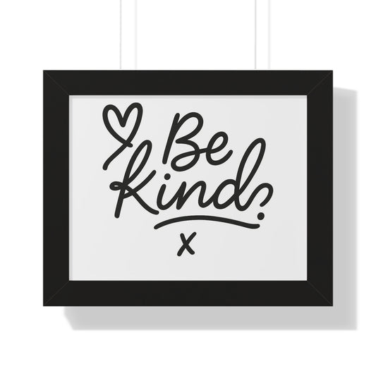 Be Kind Framed Poster – Minimalist Wall Art, Modern Quote Print, Inspirational Decor for Home or Office