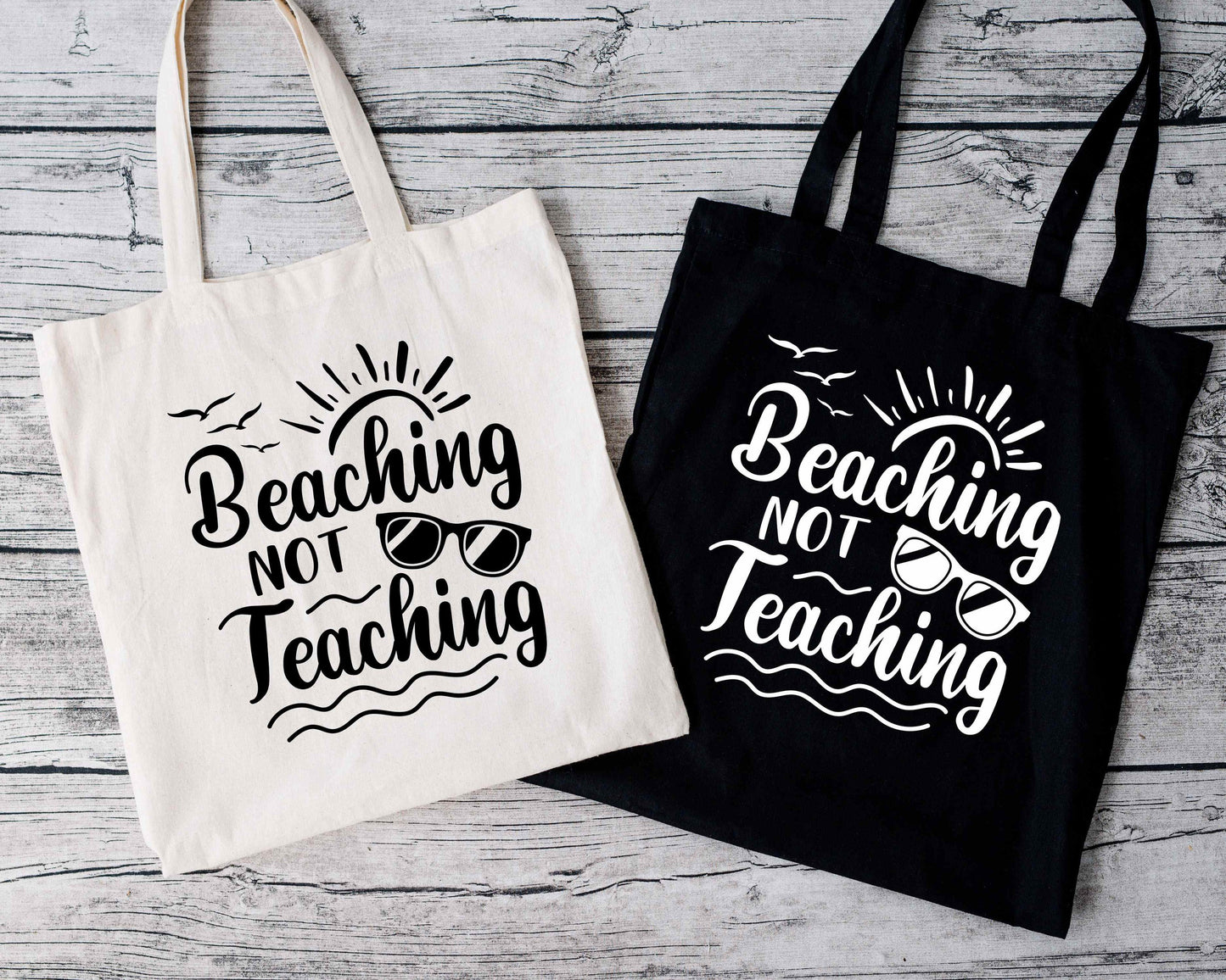 Beaching Not Teaching Teacher's 100% Cotton Tote Bags
