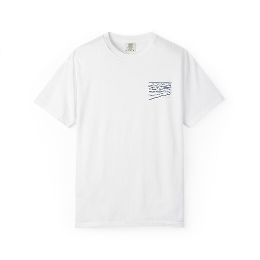 Sea Waves T-Shirt — Minimal Beach Graphic "Salt Memories"