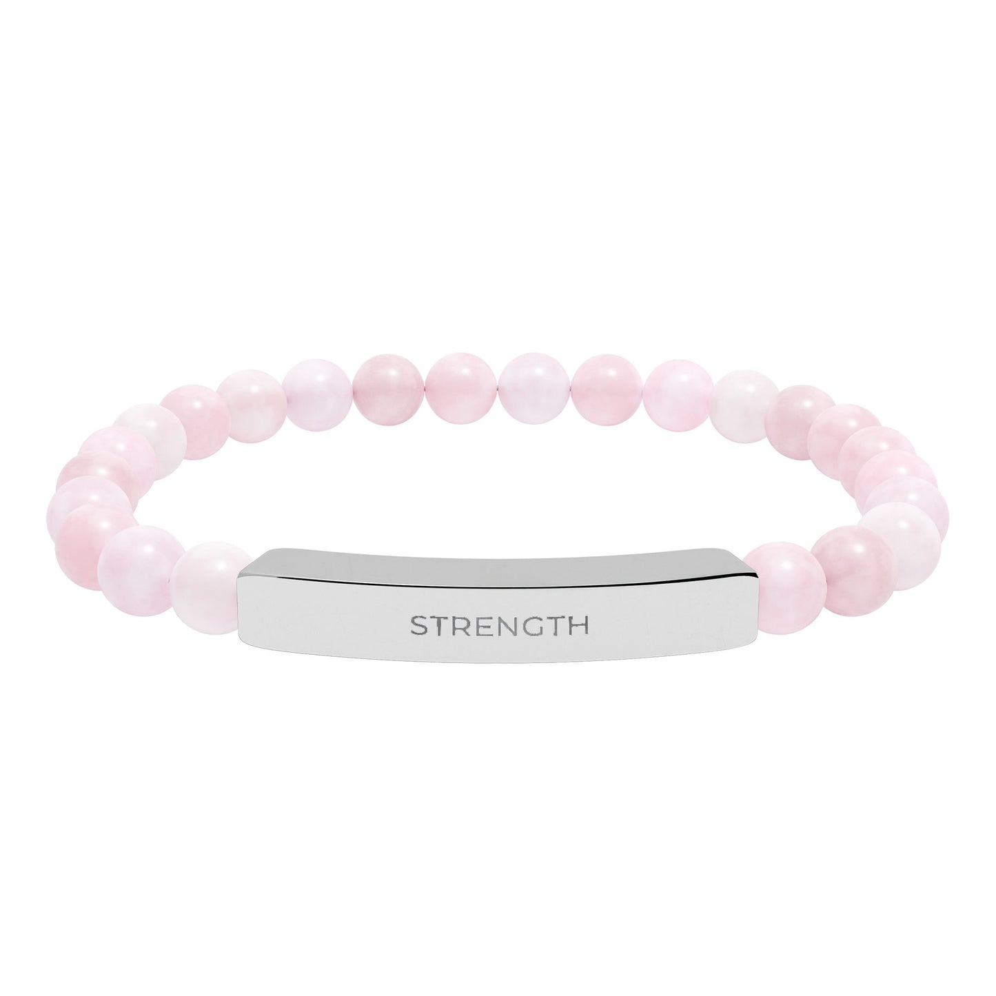 Personalized Natural Stone Bar Bracelet – Engraved Stainless Steel Stretch Bracelet