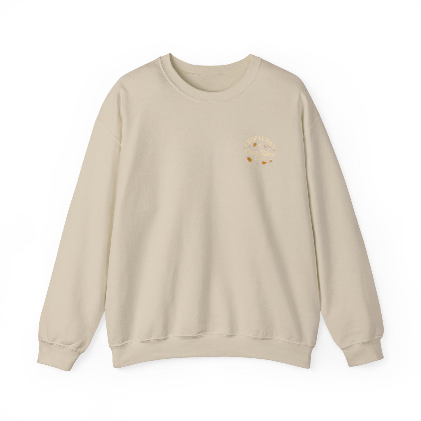 Crisp Leaves Cozy Vibes Fall Sweatshirt by Little Things by Nicky — Cozy Corners apparel from Miami, Florida.