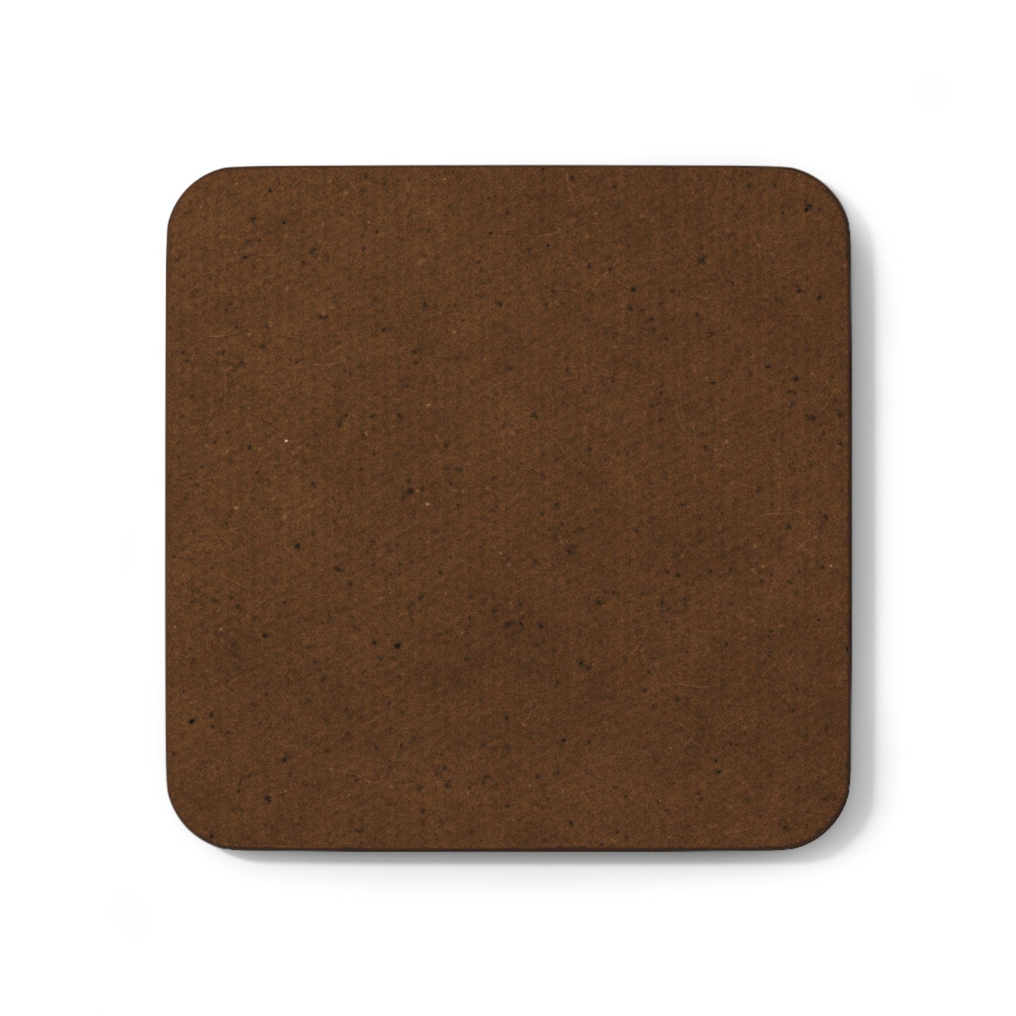 Enjoy the Little Things hardboard coaster with a bright hand-lettered design, back view