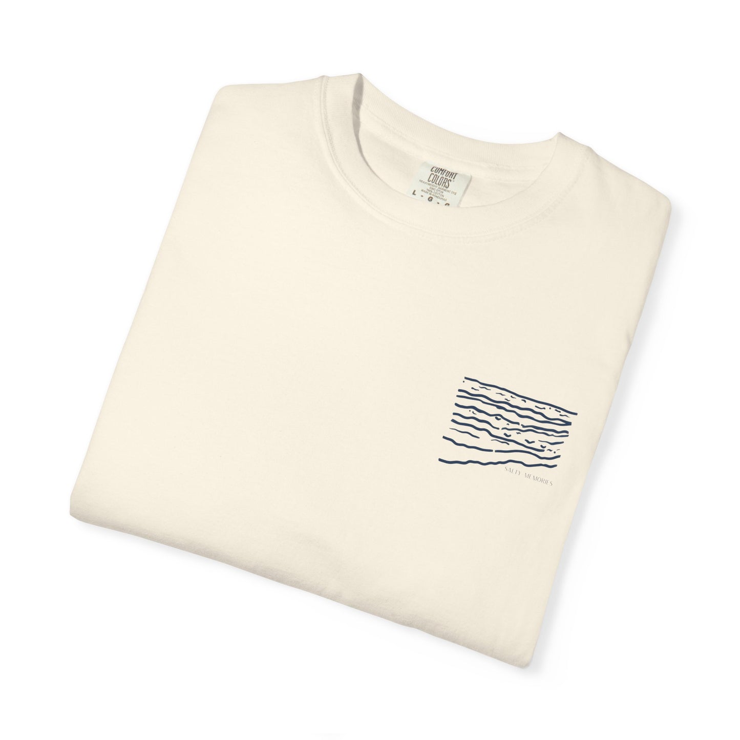 Sea Waves T-Shirt — Minimal Beach Graphic "Salt Memories"
