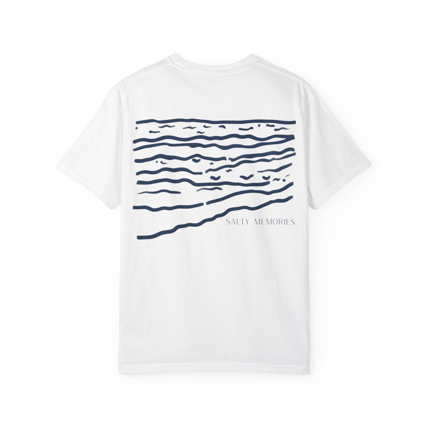 Sea Waves T-Shirt — Minimal Beach Graphic "Salt Memories"