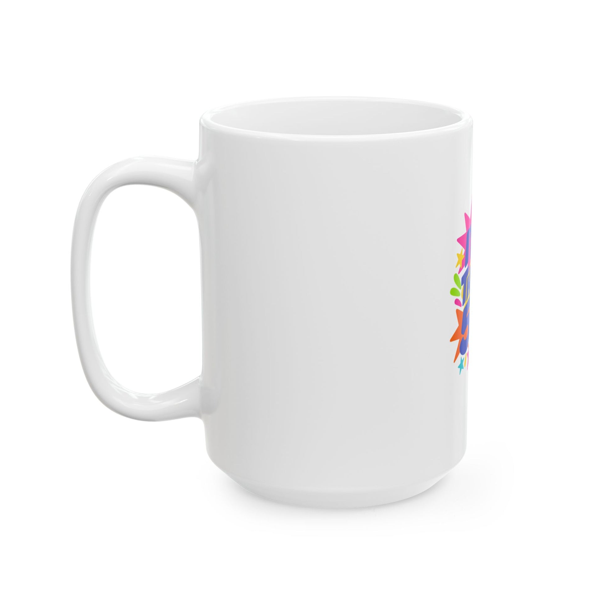 I'll Be There In 5-ish white ceramic mug with a bright single-sided print, left