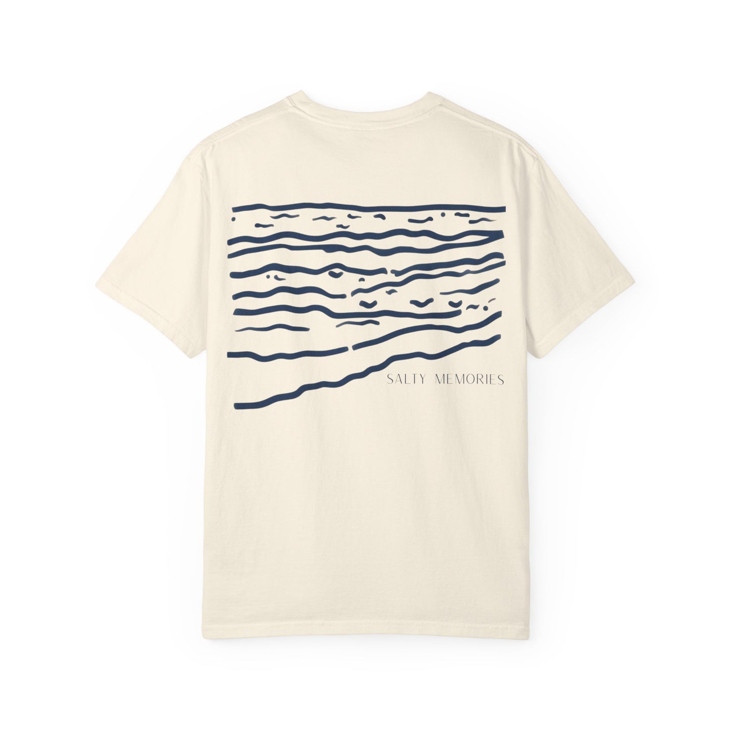Sea Waves T-Shirt — Minimal Beach Graphic "Salt Memories"