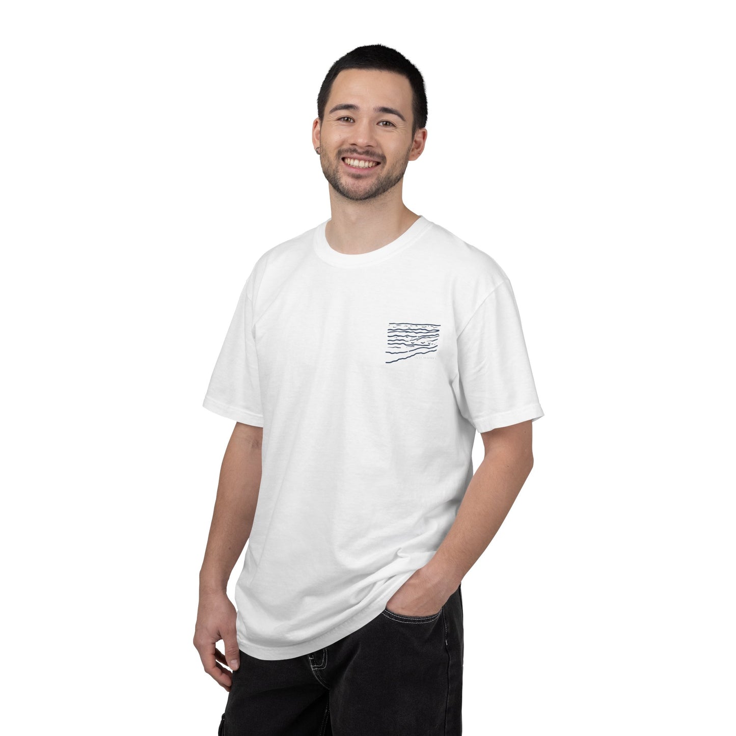 Sea Waves T-Shirt — Minimal Beach Graphic "Salt Memories"