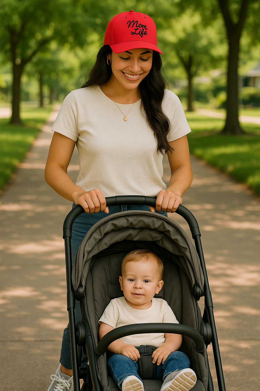 Mom Life Snapback Trucker Hat – Adjustable Fit, Everyday Essential for Modern Moms by Little Things by Nicky — Mom Life apparel from Miami, Florida.