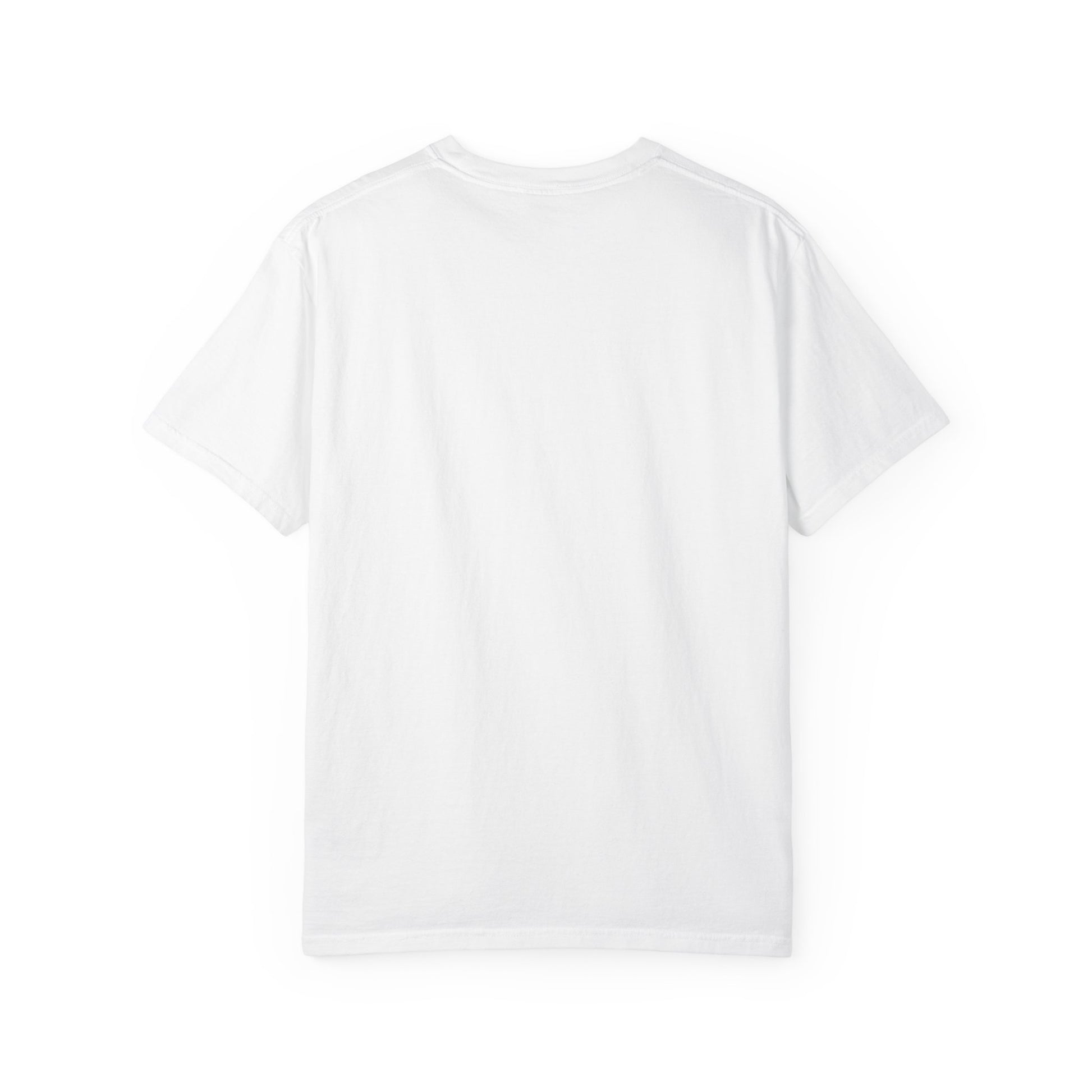 Collect Good Moments Tee in White, back view - a small left-chest brush-script print on a garment-dyed Comfort Colors 1717 tee.