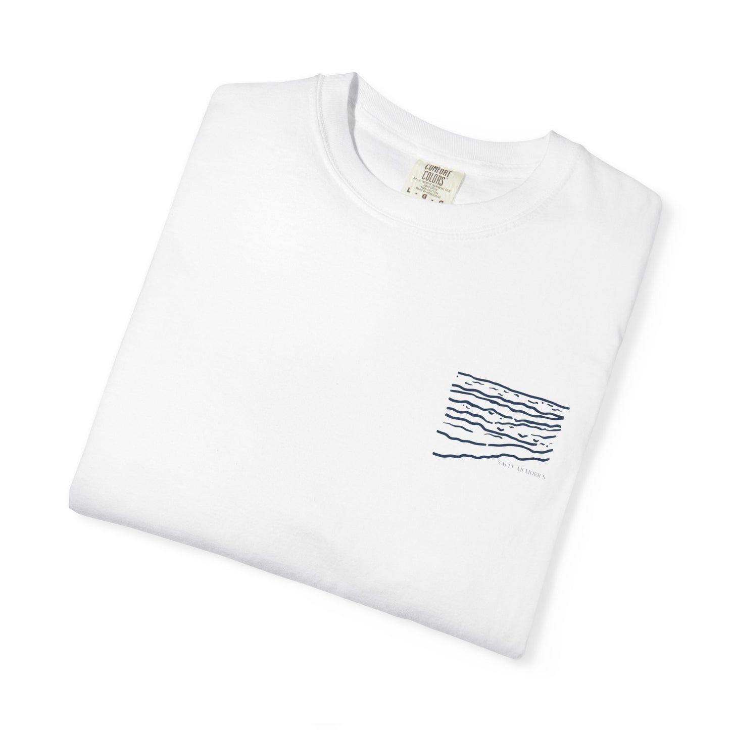 Sea Waves T-Shirt — Minimal Beach Graphic "Salt Memories"