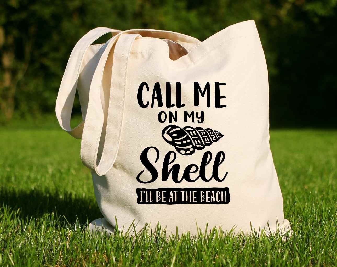 Call Me On My Shell Summer 100% Cotton Tote Bags