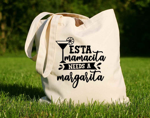 Esta Mamacita Needs A Margarita Summer 100% Cotton Tote Bags