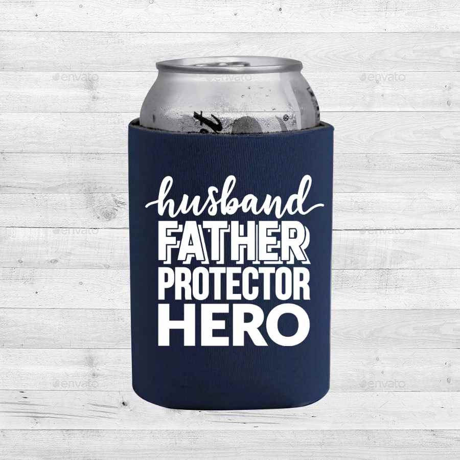 Husband Father Protector Hero - Can Cooler