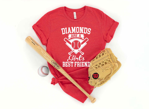 Diamonds Are Girl's Best Friends Baseball Shirts