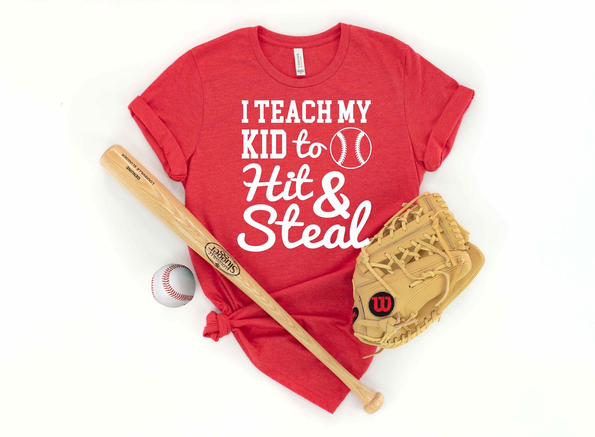 Baseball Shirt - I Teach My Kids To Hit and Steal Baseball Shirt