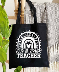 Fourth Grade Teacher Teacher's 100% Cotton Tote Bags