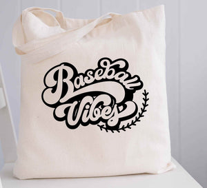 Baseball Vibes - 100% Cotton Canvas Tote Bag