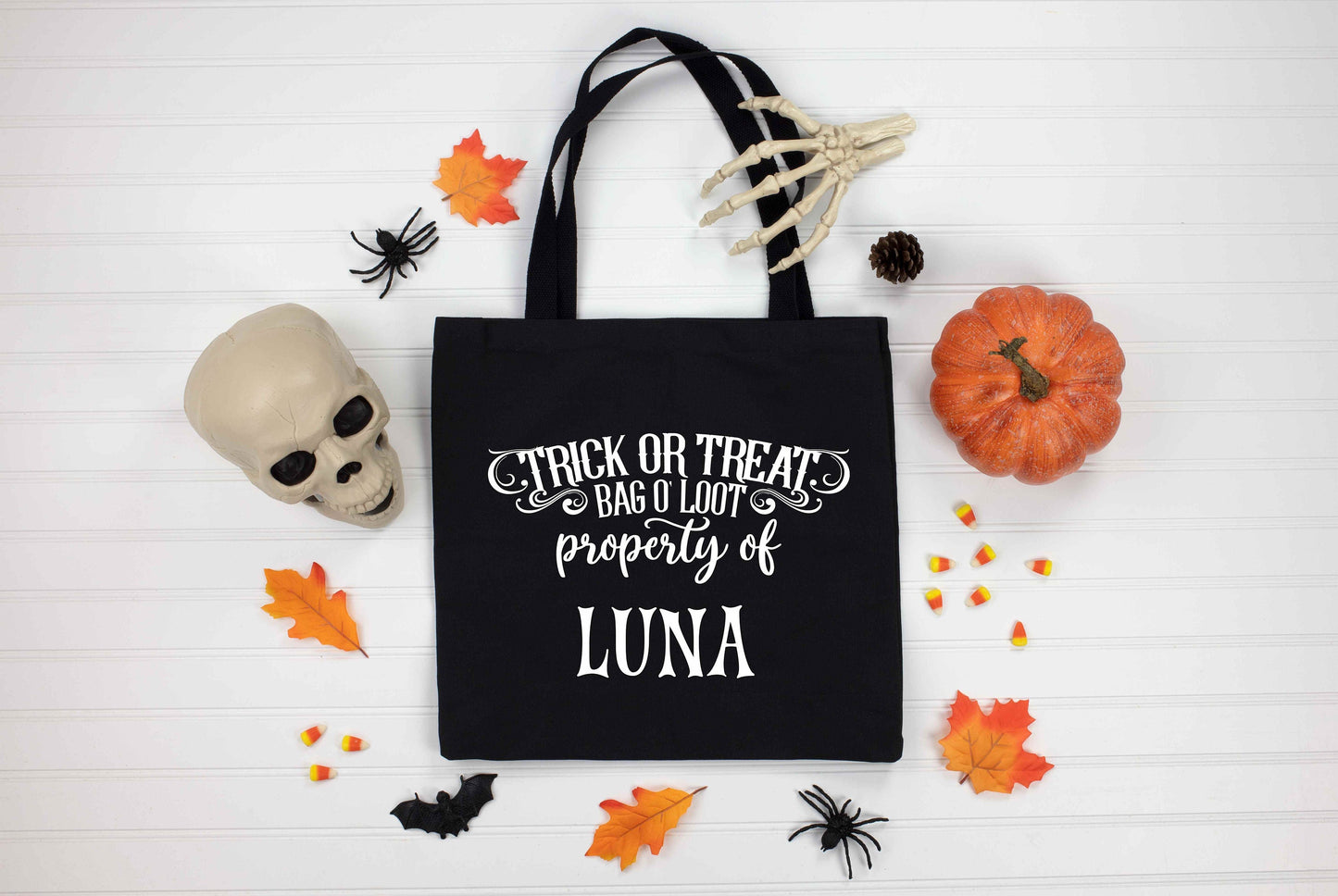 Trick Or Treat Bag O Loot Property Of Luna Halloween 100% Cotton Tote bags